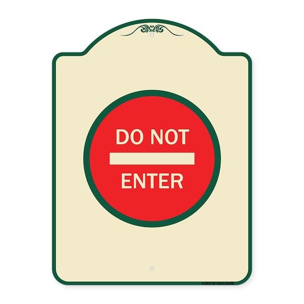 Signmission Designer Series Sign Do Not Enter, Tan & Green Heavy-Gauge Aluminum Sign, 24" H, TG-1824-24150 A-DES-TG-1824-24150 - main